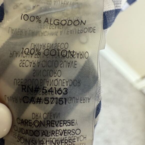 Calvin Klein Gingham Cotton Wrap Dress Navy and White Women’s size 12 - Picture 6 of 6